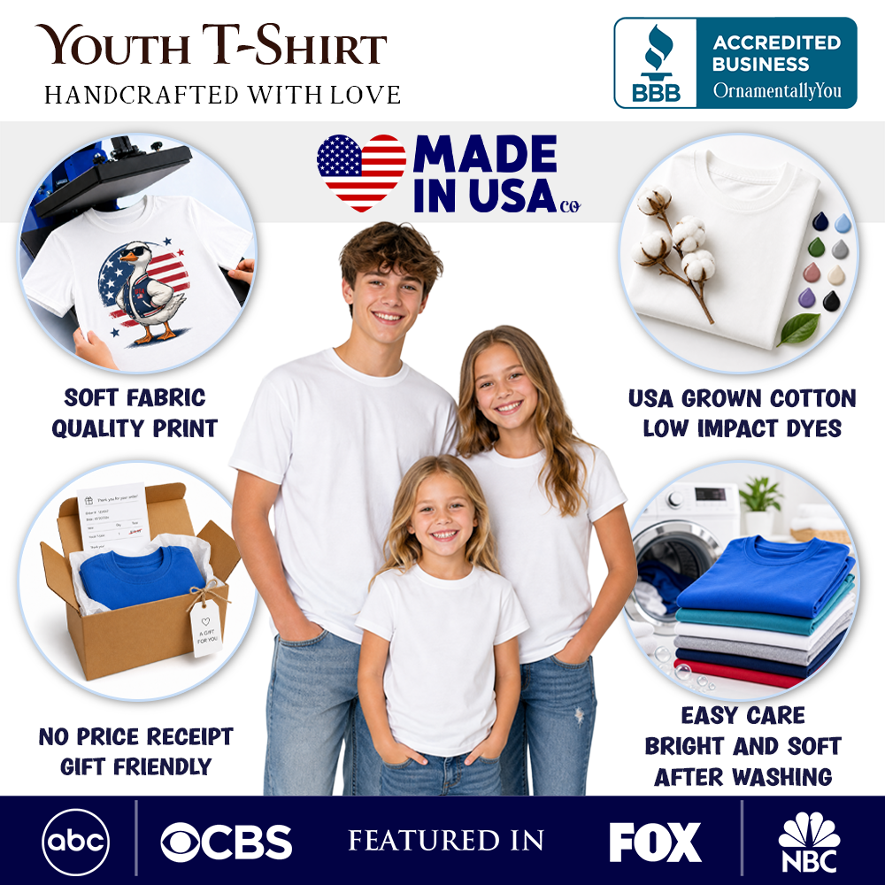 Kids USA Liberty Retro Coquette T-Shirt, Youth 1776 Patriotic 4th of July Tee