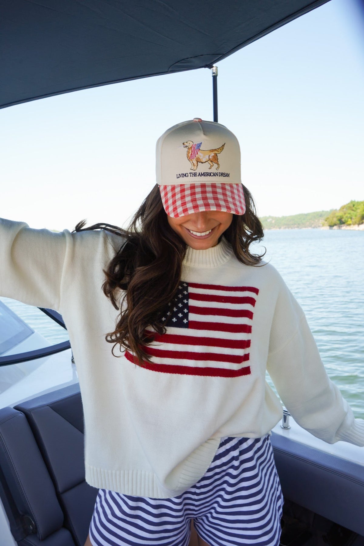 Living The American Dream - Red Gingham Hat