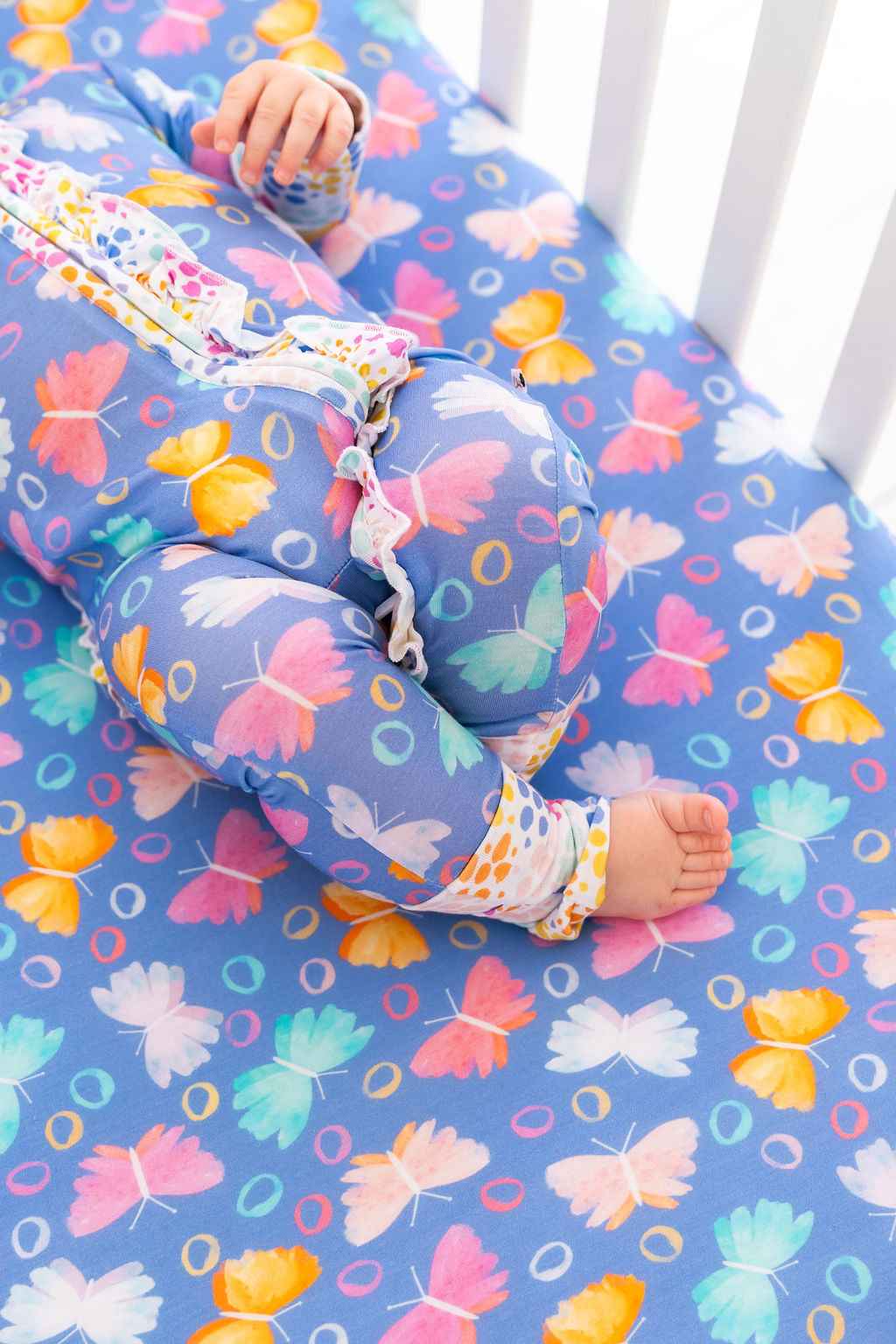Korrie Butterflies Bamboo Ruffle Convertible Footie