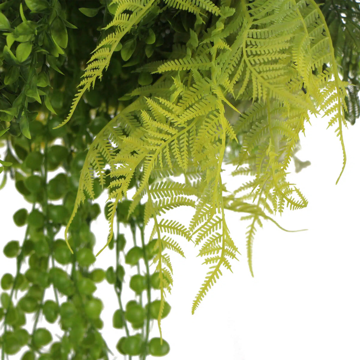 Draping Plant Arrangement Artificial Roof Hanging Disc 15in long – Black Frame – UV Resistant (clearance)