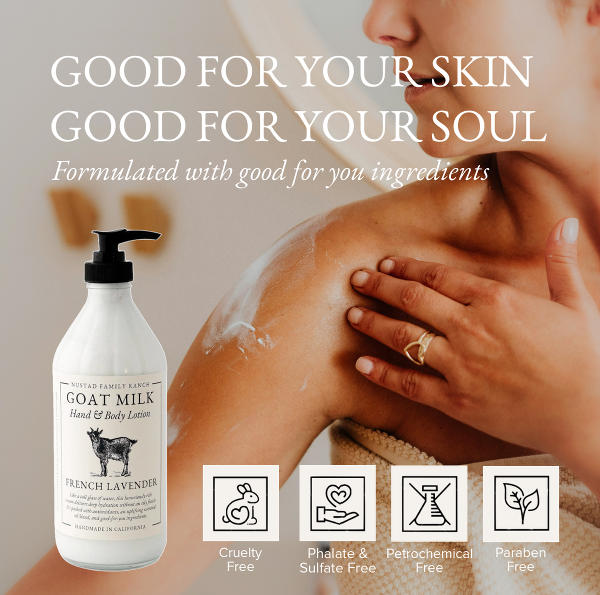 Fragrance Free Goat Milk Lotion | Unscented for Sensitive Skin