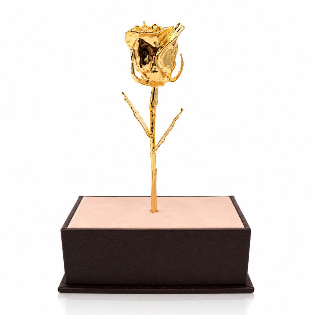 24K Gold Rose in Standing Clear Window Display Box | LovePicker