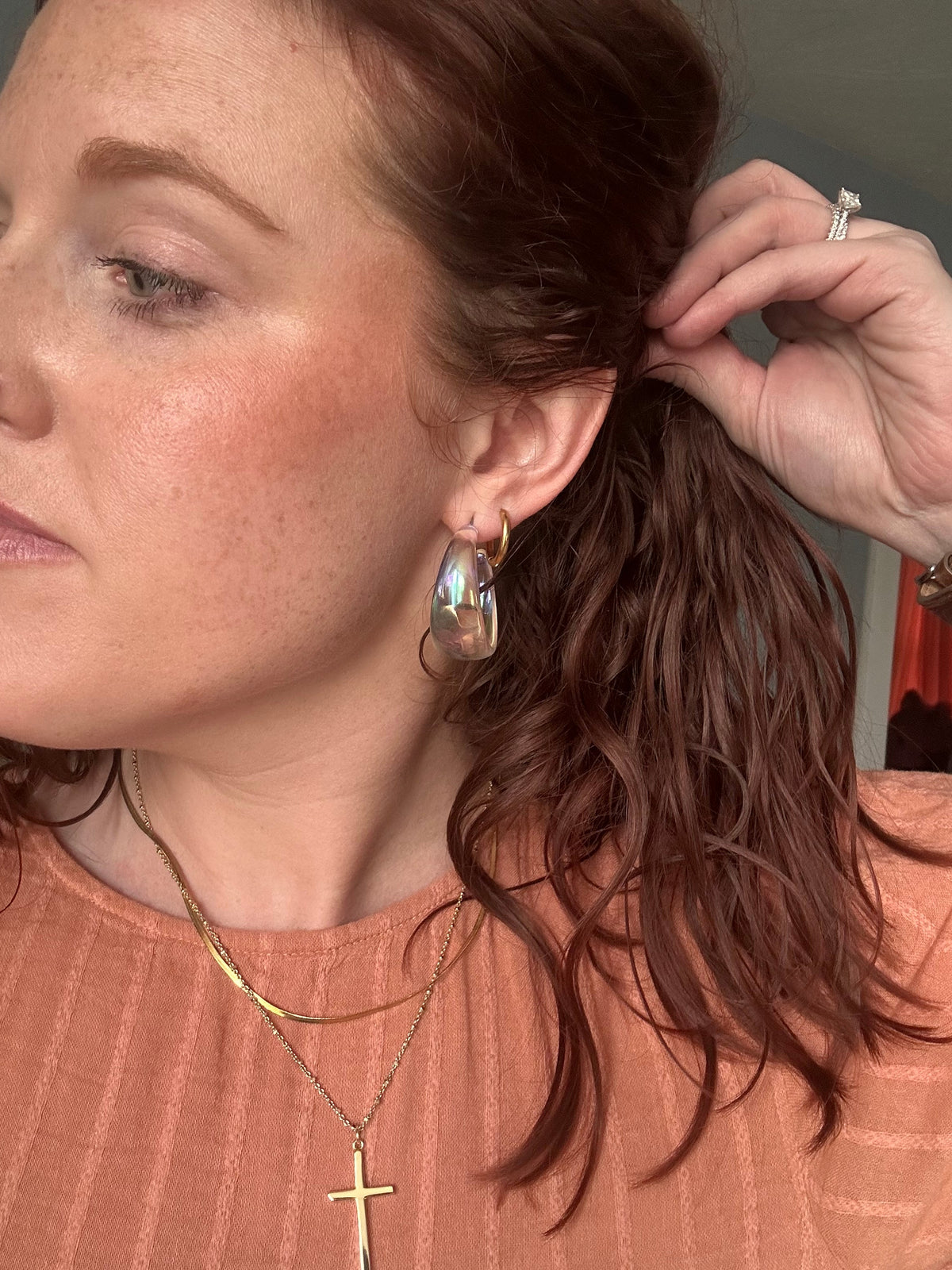 Beautiful Clear Hoop Earrings