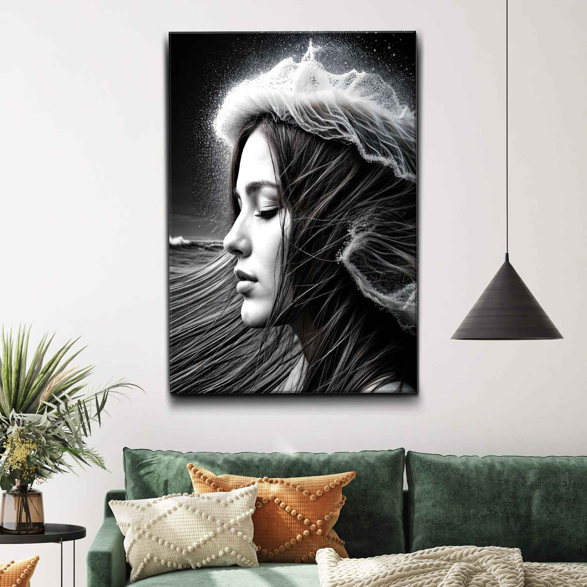 Monochrome Serene Woman Wall Art