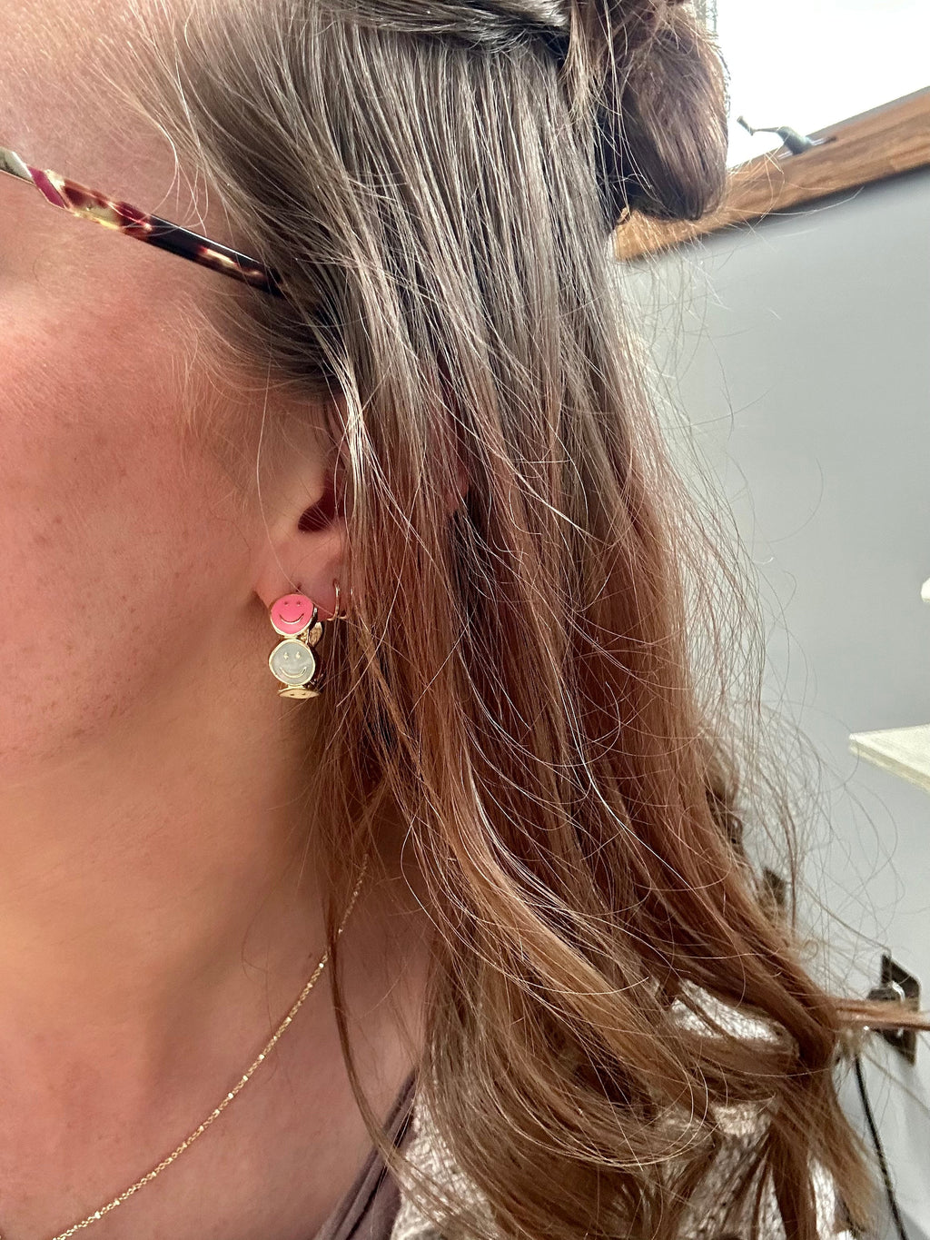 Adorable Smiley Face Hoop Earrings