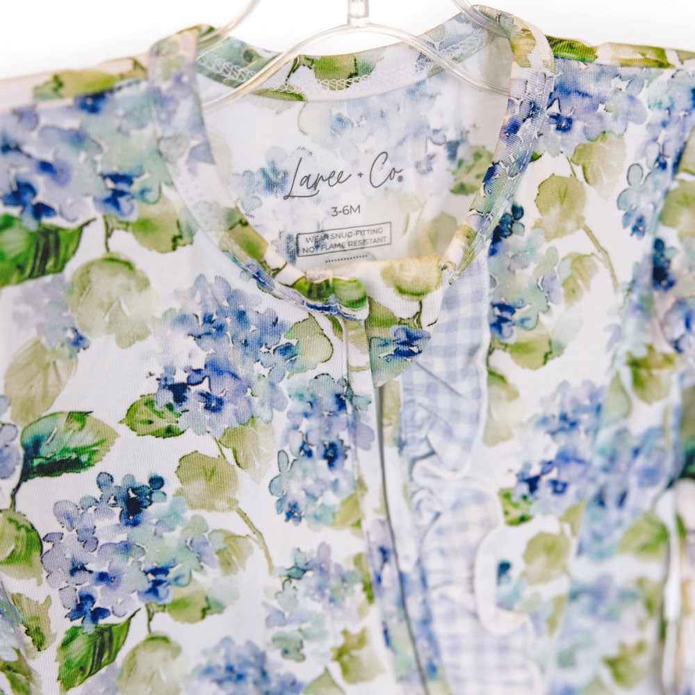 Charleston Hydrangea Bamboo Ruffle Convertible Footie