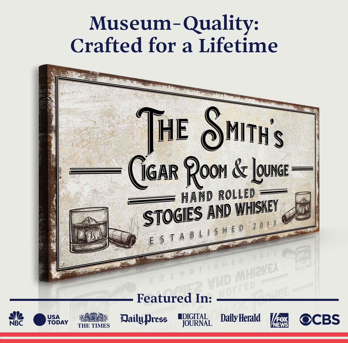 Personalized Cigar Room and Lounge Sign II