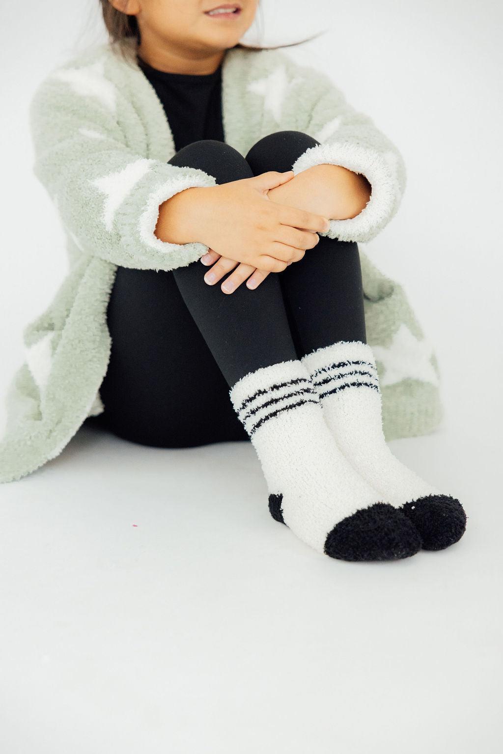 Coconut/Black Sporty Cozy Socks