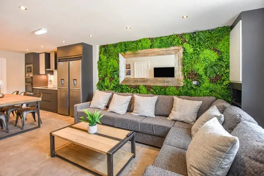 Country Fern Artificial Vertical Garden Green Wall Panel 40×40in 11 SQ FT – UV Resistant – Commercial Grade