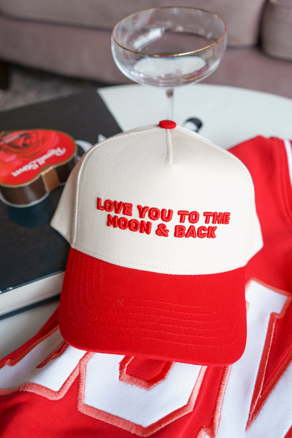Love you to the Moon - Red Vintage Trucker Hat