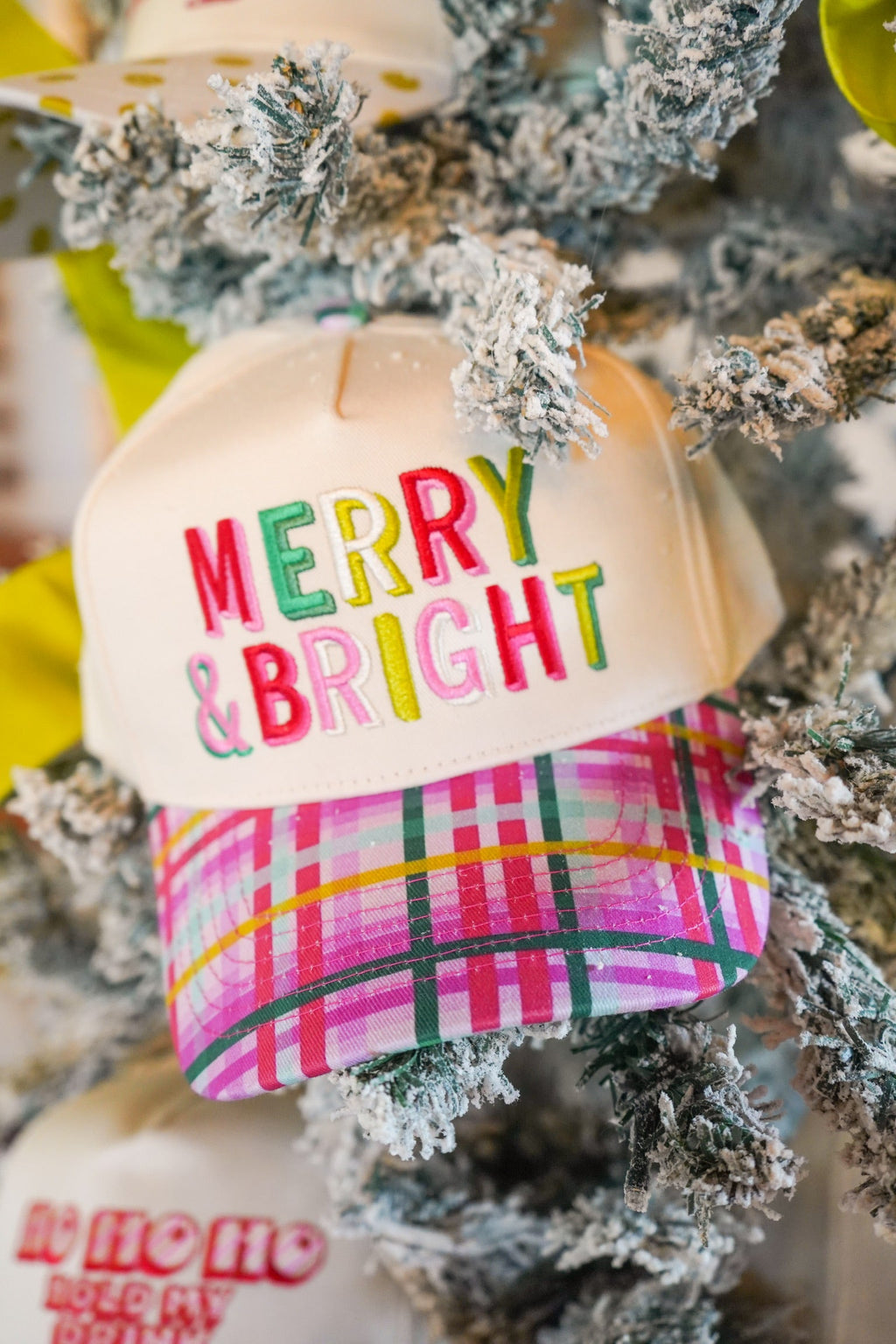 Merry & Bright - Confetti Plaid Trucker Hat