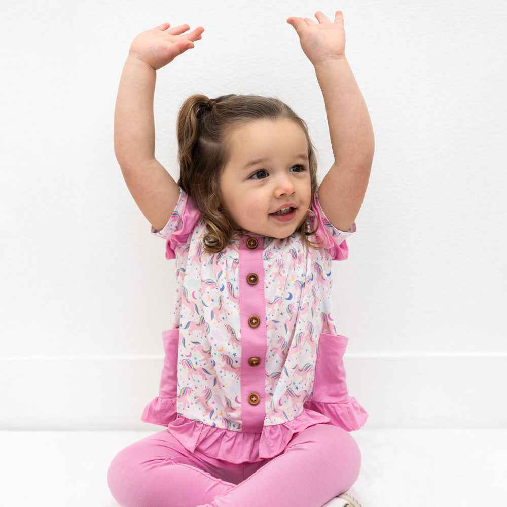 Lavender Unicorns Bamboo Short Sleeve Tunic Top