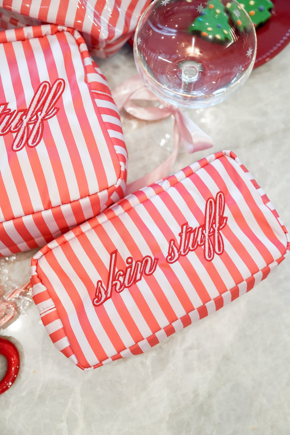 Skin Stuff - Pink & Red Stripes Large Bag