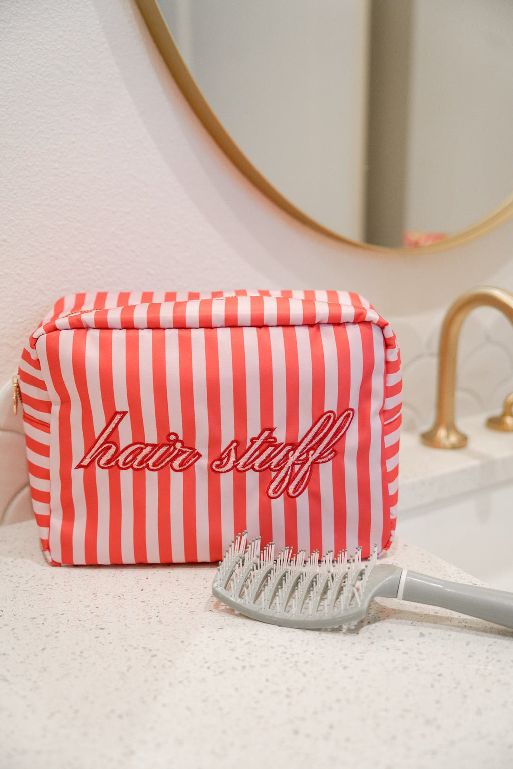 Hair Stuff - Pink & Red Stripes XL Bag