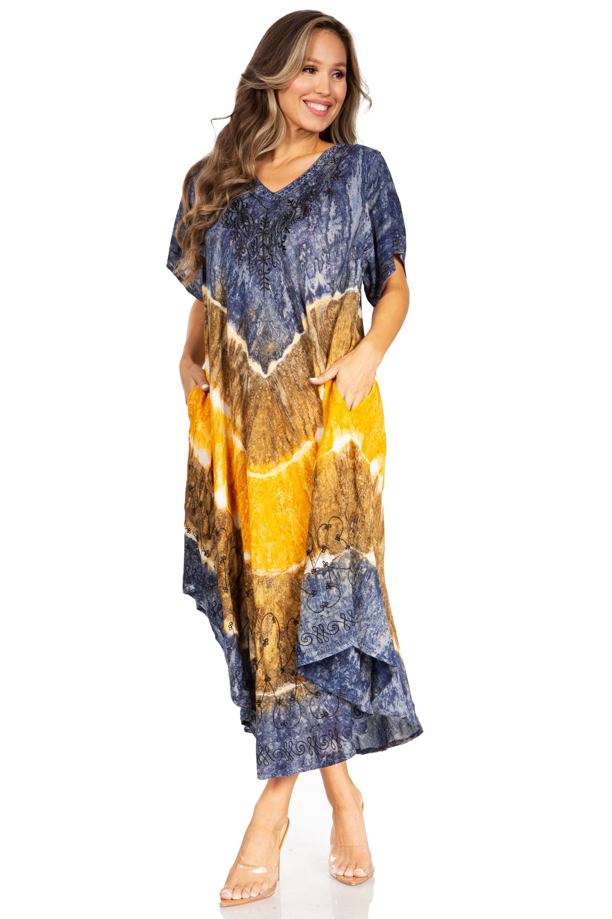 Sakkas Viveka Embroidered Caftan Dress