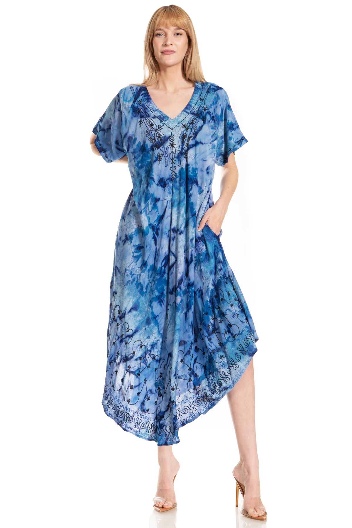 Sakkas Viveka Embroidered Caftan Dress