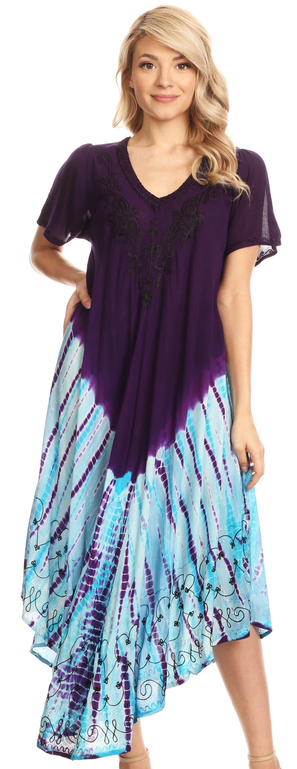 Sakkas Viveka Embroidered Caftan Dress
