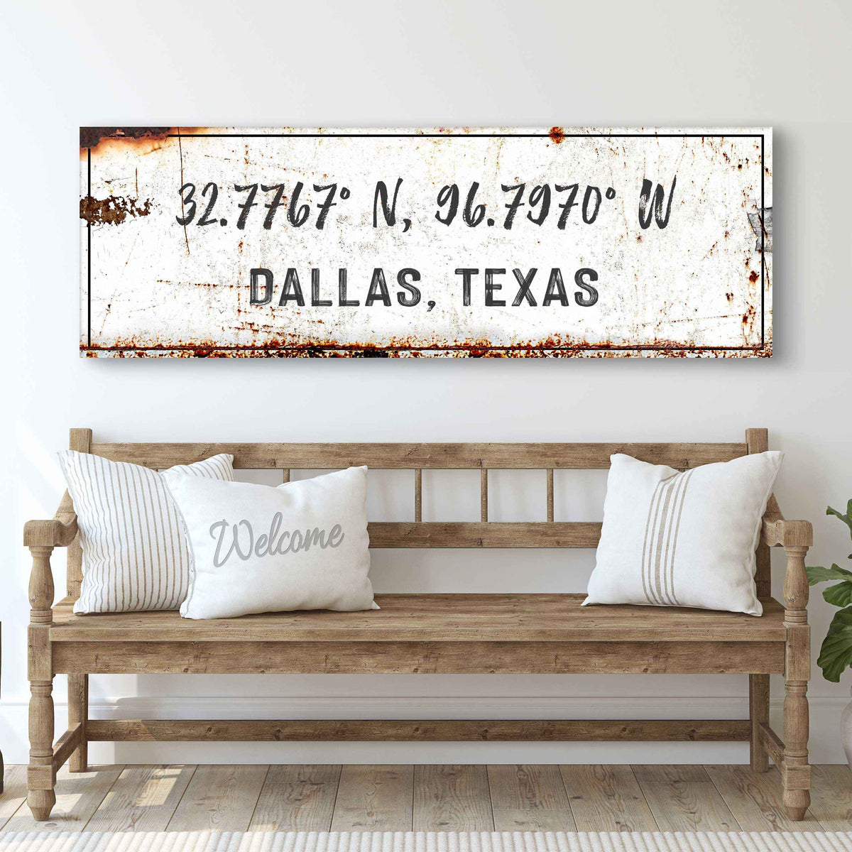 Home Coordinates Rustic Sign
