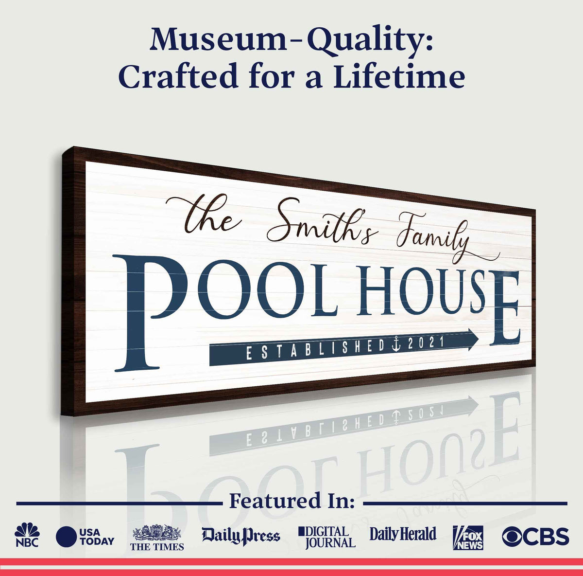 Family Pool House Sign