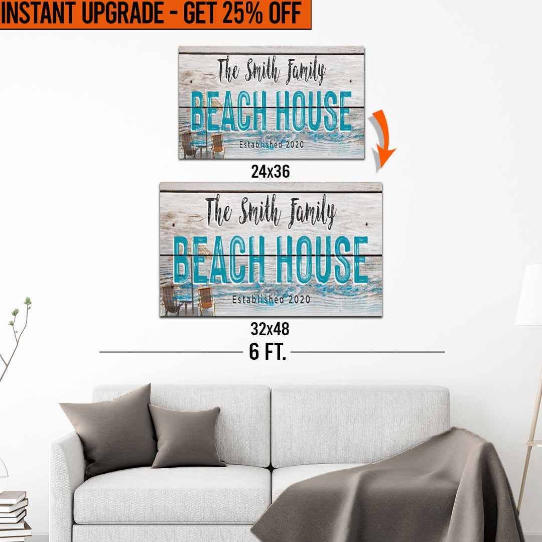 Upgrade Your 36x24 Inches 'Beach House' Canvas To 48x32 Inches