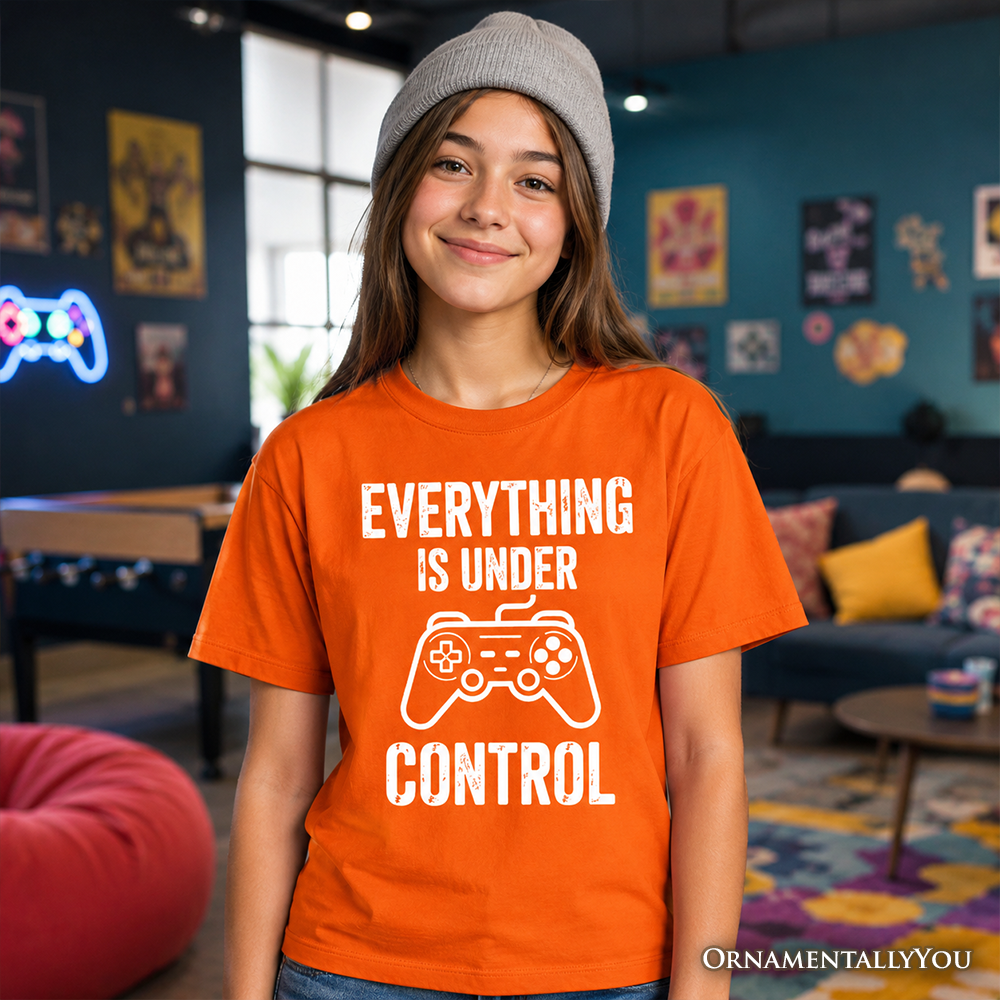 Kids Everything Is Under Control Gamer T-Shirt, Funny Youth Video Game Controller Tee