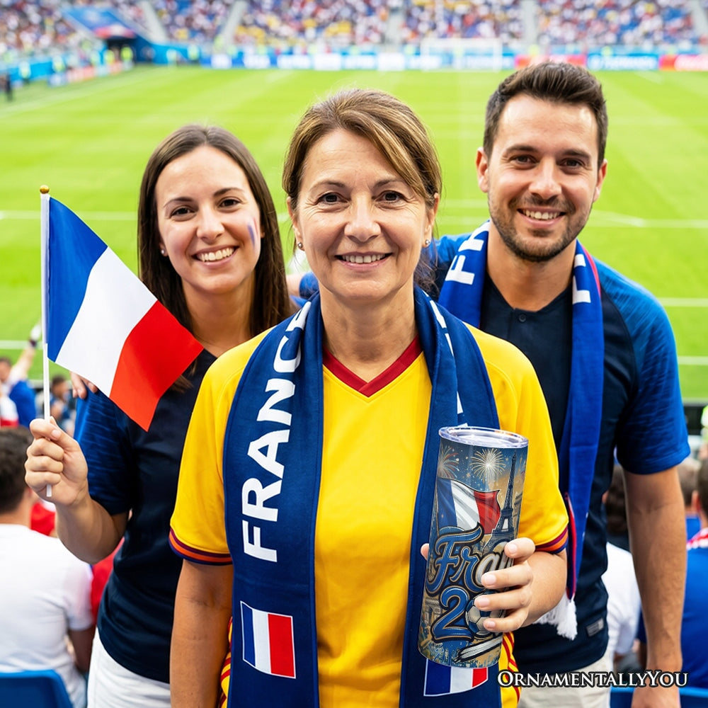 France 2026 Soccer Cup Global Championship 20oz Tumbler With Lid and Stainless Steel Straw, Fans Football Gift Cup