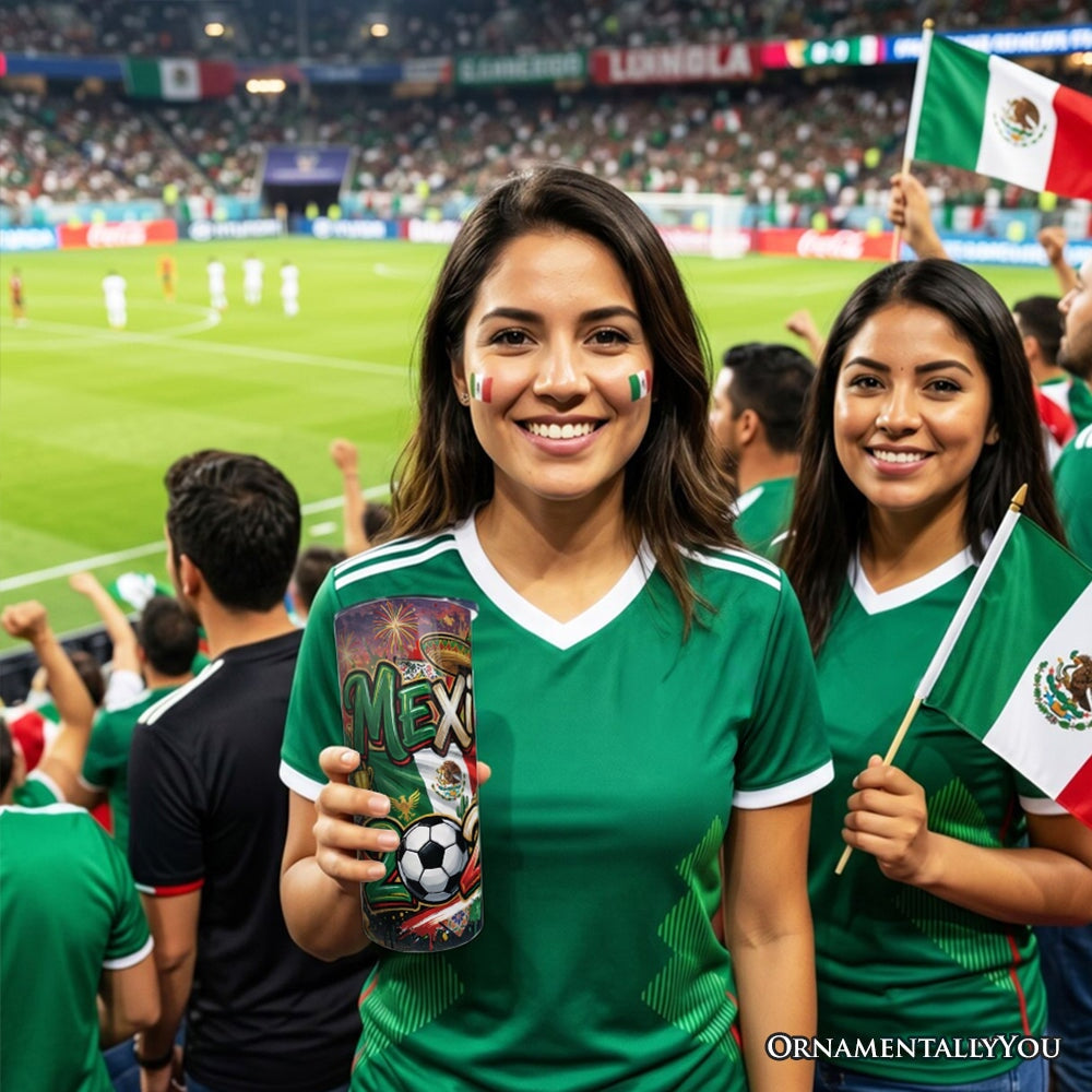 Mexico 2026 Soccer Cup Global Championship 20oz Tumbler With Lid and Stainless Steel Straw, Fans Football Gift Cup