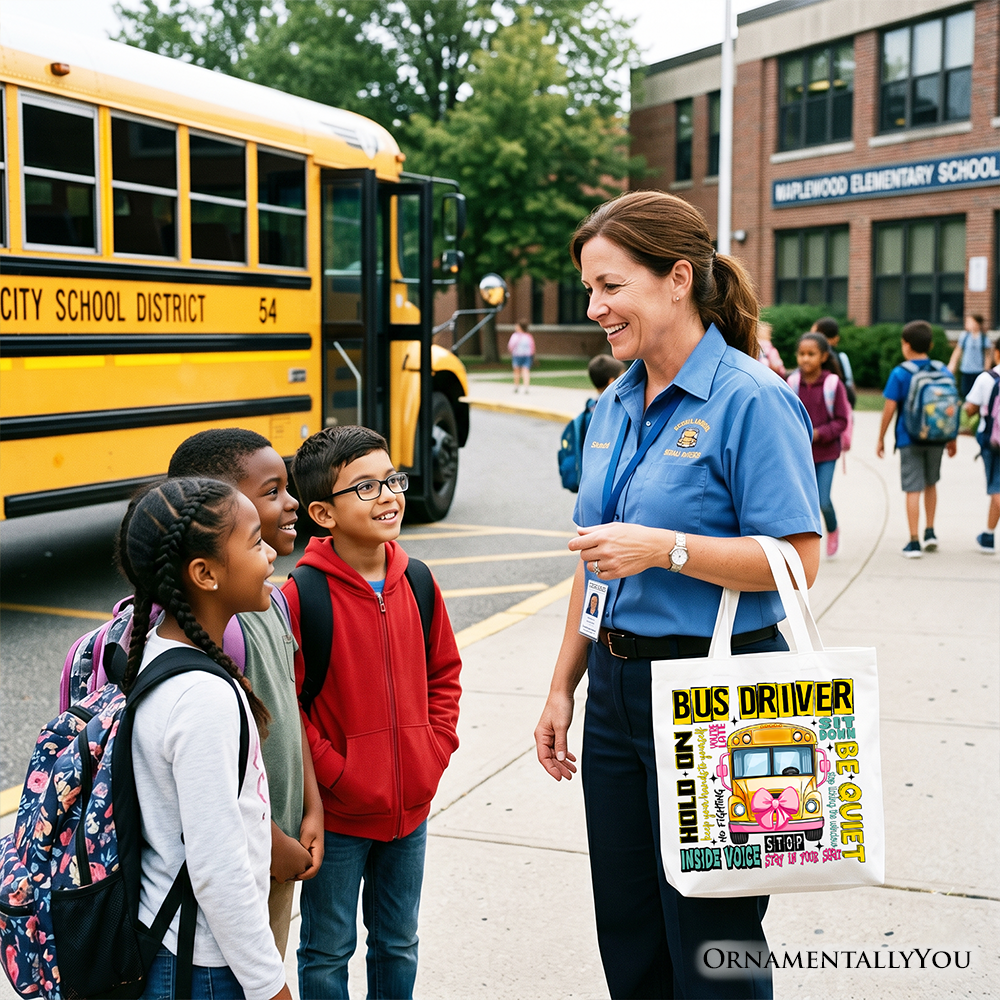 School Bus Driver Tote Bag, Funny Back to School Occupation Gift Shopper