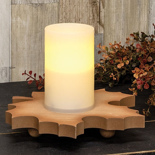 Natural Wood Fall Leaf Riser for Farmhouse Decor