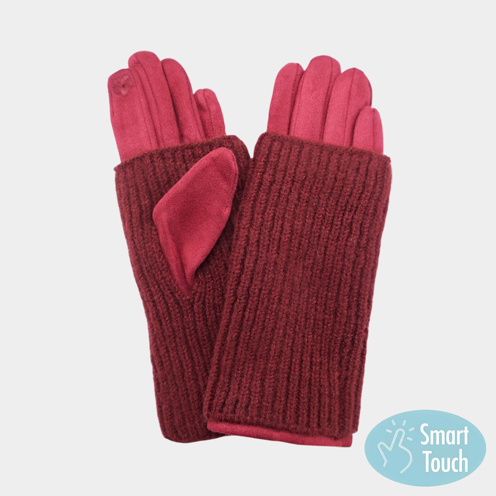 Ribbed Knit Smart Touch Gloves