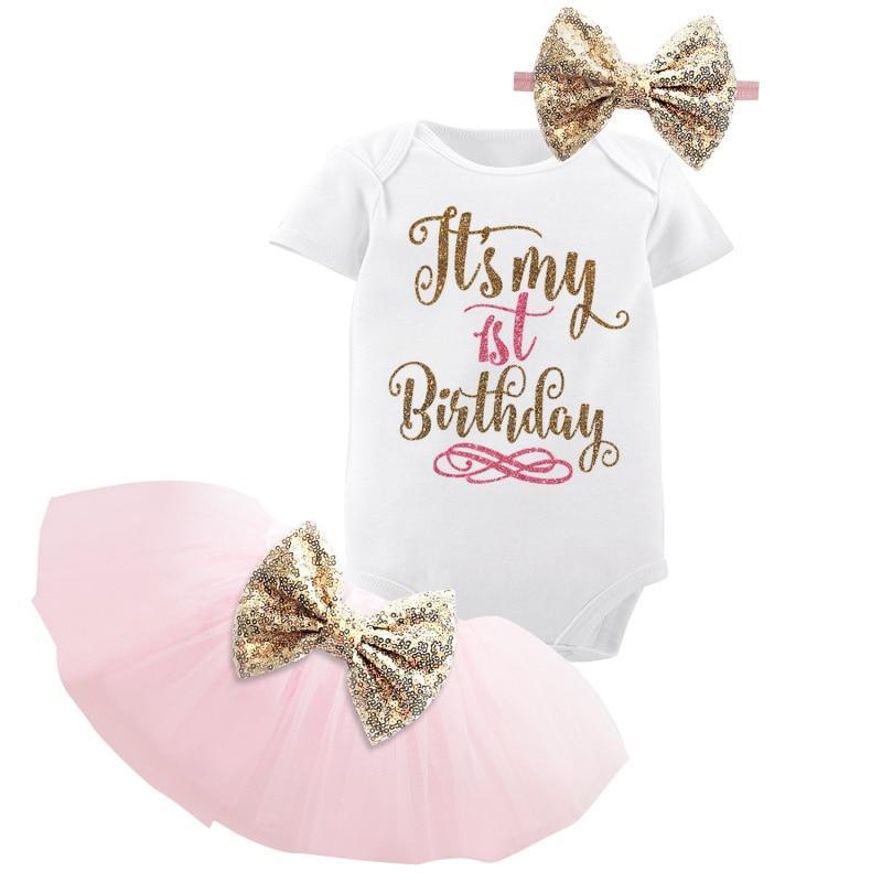 New Trend Dress For Baby Girls First 1st Birthday Baby Clothing Toddler Summer Clothes For Birthday Party