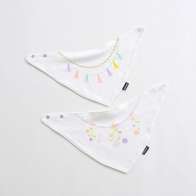 2 Pcs Baby Bibs Bandana Cotton Double Layers Drool Bib For Boys And Girls Triangle Bibs Infant Towel