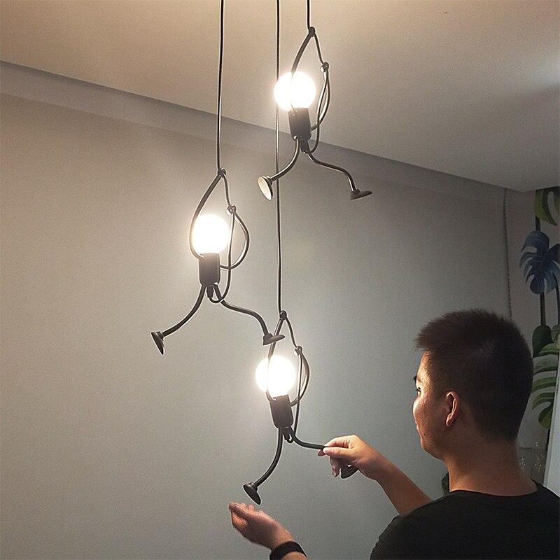 Industrial Metal Pendant Light, Creative Cartoon Ceiling Light Fixture, Indoor Hanging Lamp, Modern Minimalist Lamps for Bedrooms Loft Study Restaurant Entryway Foyer, E27 Great decoration for Bedroom and Kids Room