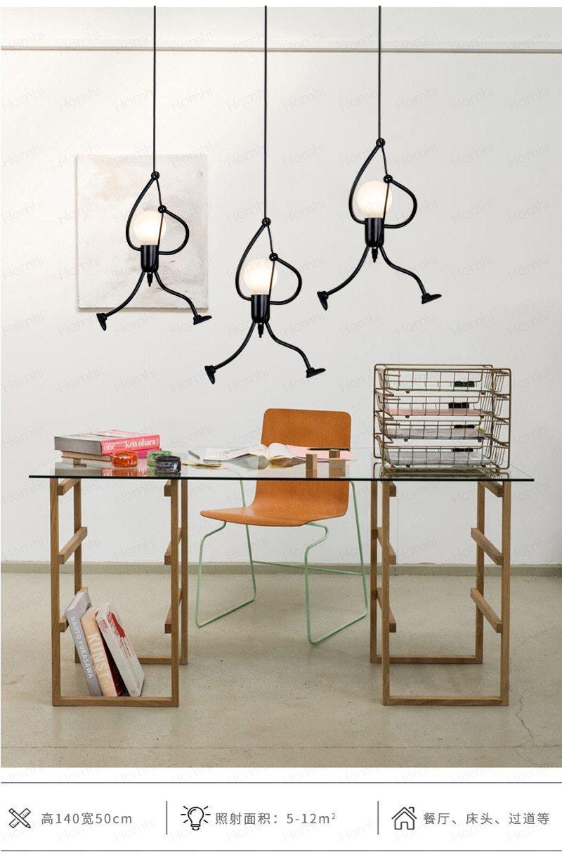 Industrial Metal Pendant Light, Creative Cartoon Ceiling Light Fixture, Indoor Hanging Lamp, Modern Minimalist Lamps for Bedrooms Loft Study Restaurant Entryway Foyer, E27 Great decoration for Bedroom and Kids Room