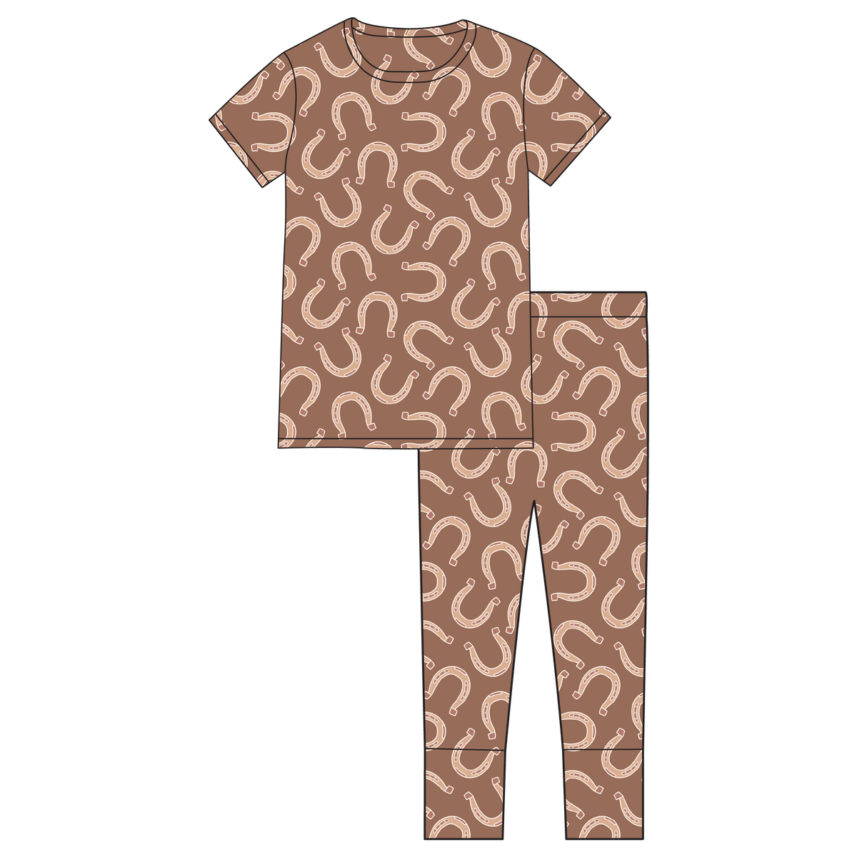 Kaysen Horseshoes Bamboo 2-Piece Short Sleeve Set