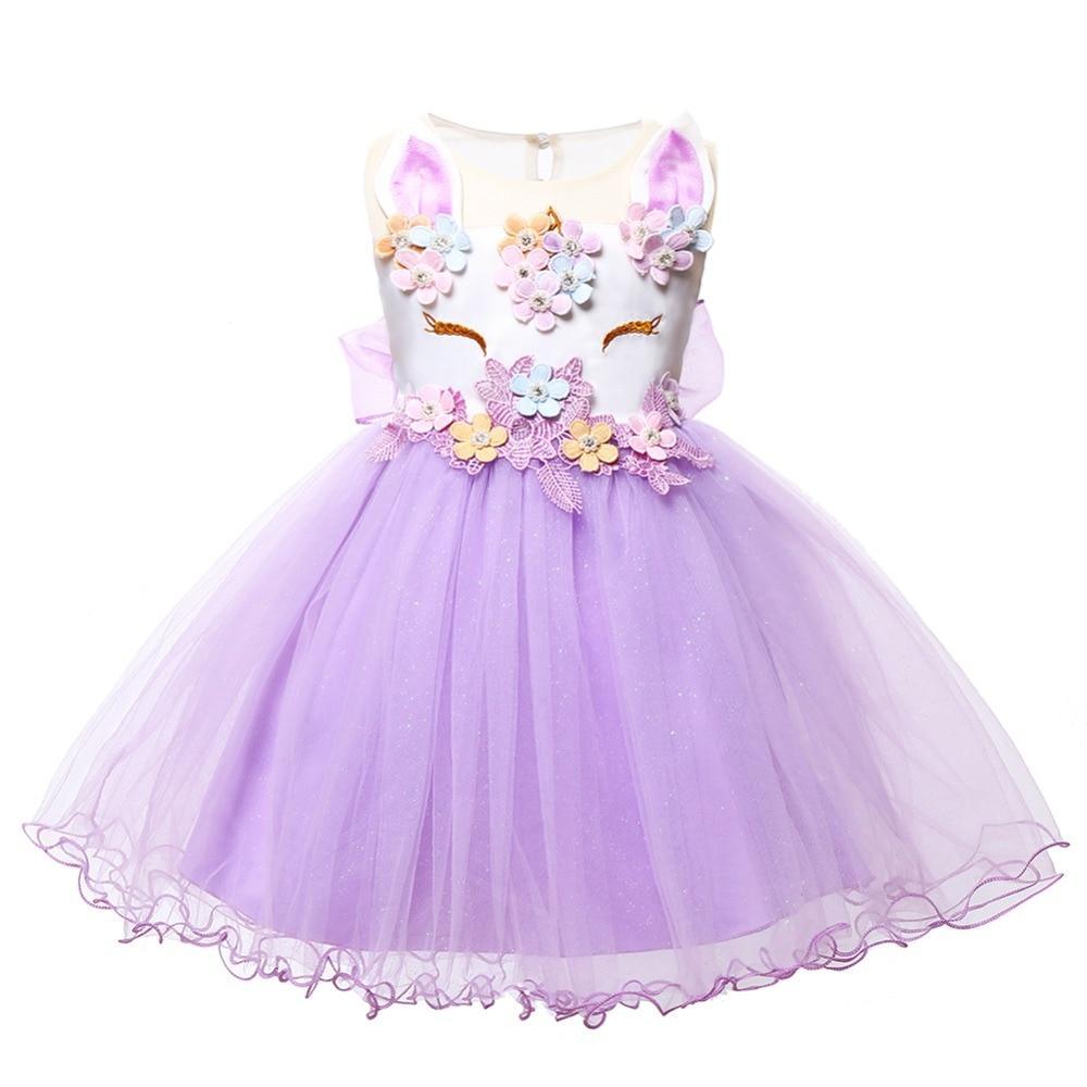 Unicorn Dress Costume Infant Party Dress For Baby Girls In elegant Style