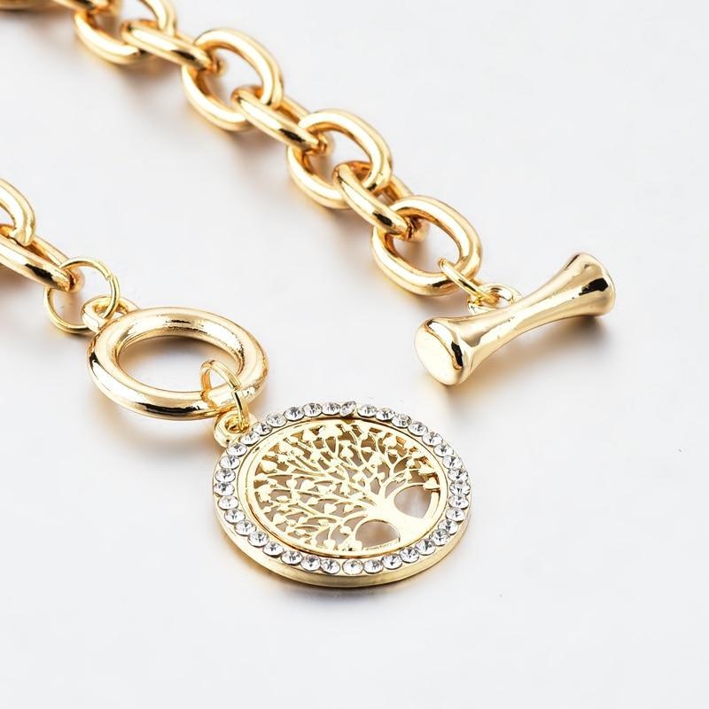 Modern New Fashion Elegant Chain Medalon Bracelet Amazing Luxury Classic Bracelet Women's Gold Bracelets Vintage Tree Of Life