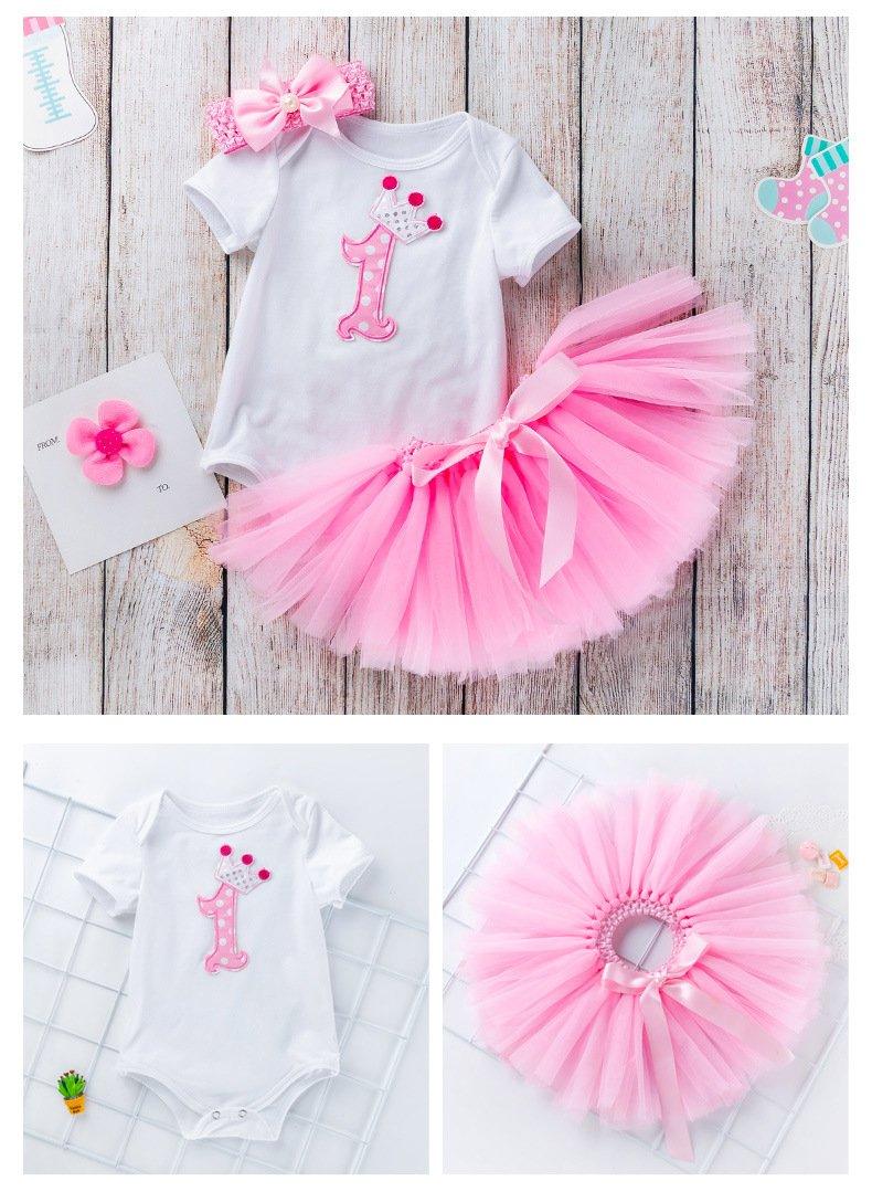 2 Year Girl Baby Birthday Dress For Birthday Girl Party - 3 Piece Infant Clothing Luxury Set For Birthdays For Girls