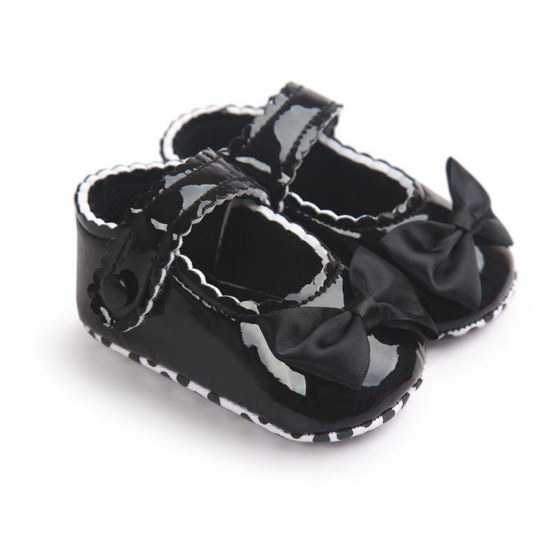 Red Princess Baby Girl Shoes Newborns Butterfly-knot PU Leather Shoes Infants Crib Soft Fashion Footwear Shoes