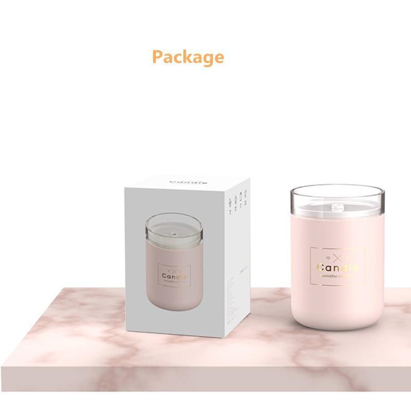280ML Ultrasonic Air Humidifier Candle Romantic Soft Light USB Essential Oil Diffuser Car  Aroma Mist Maker