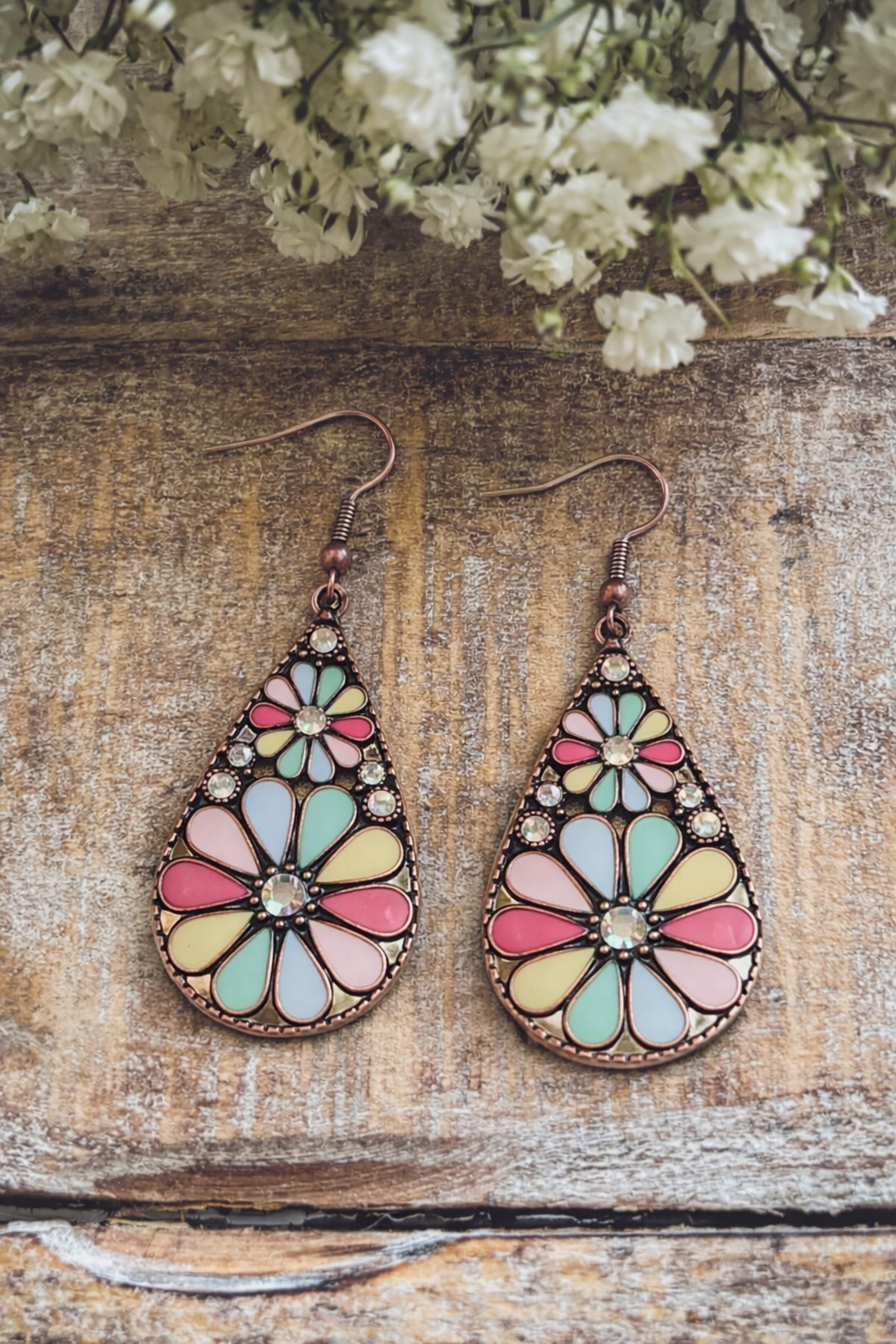 Beautiful Colorful Flower Drop Earrings