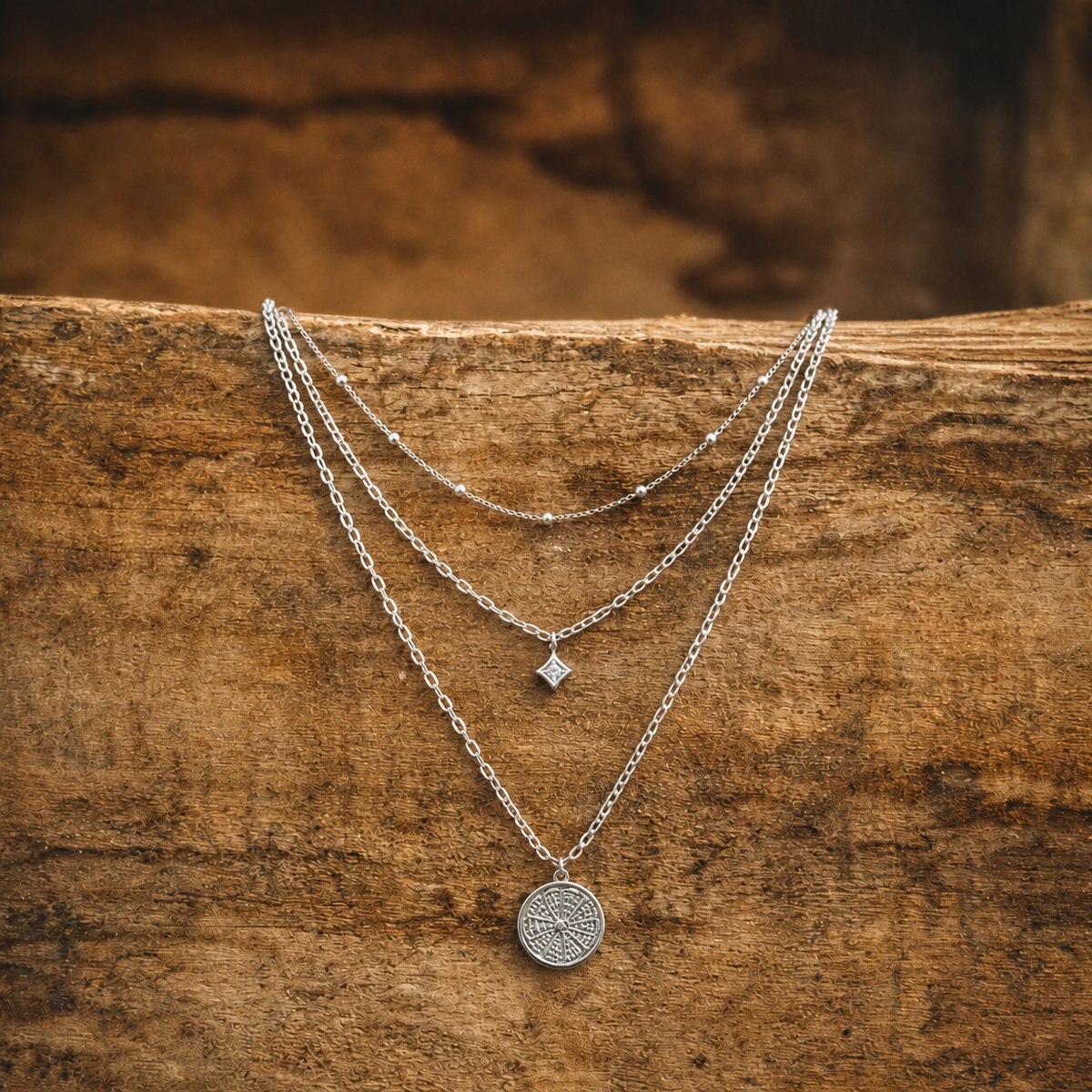Beautiful Silver Layered Necklace