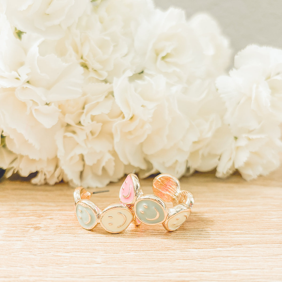 Adorable Smiley Face Hoop Earrings