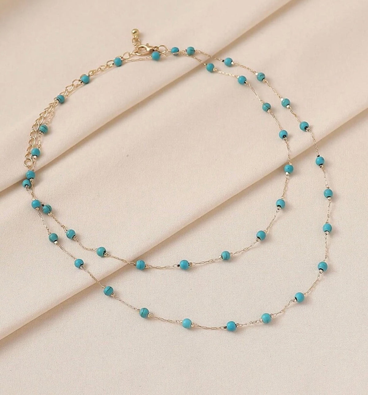 Beautiful Gold and Turquoise Necklace