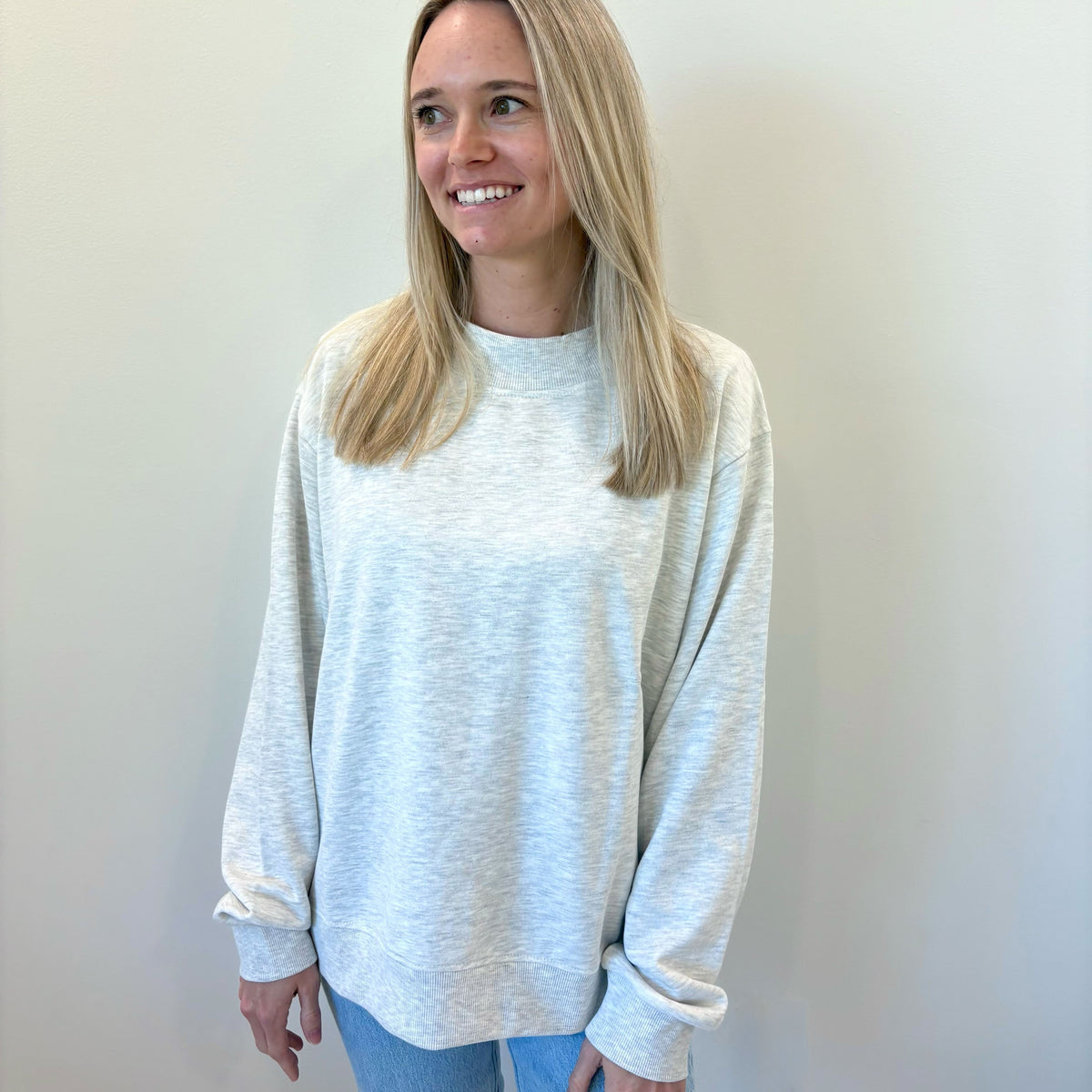 Ash Oversized French Terry Mockneck