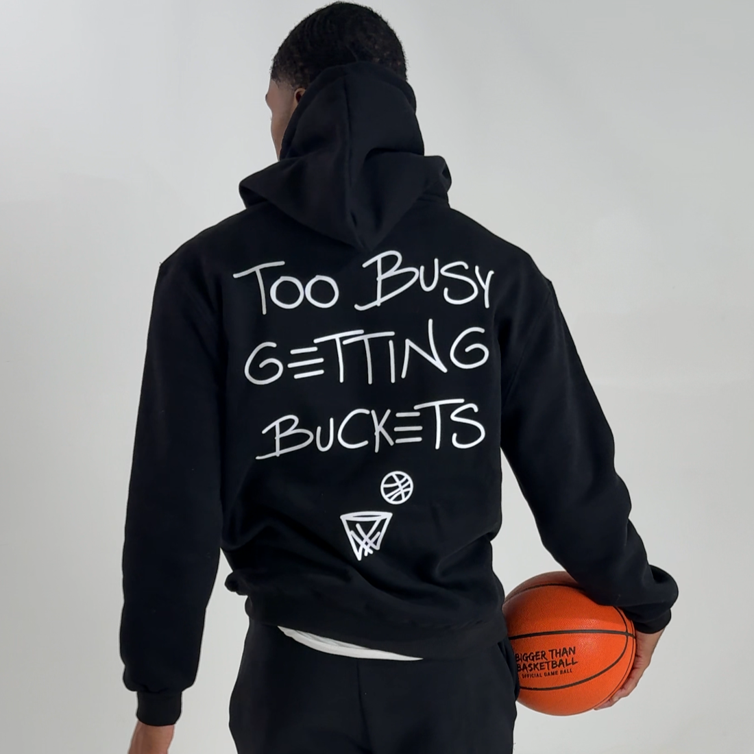 Too Busy Getting Buckets - Hoodie - Black