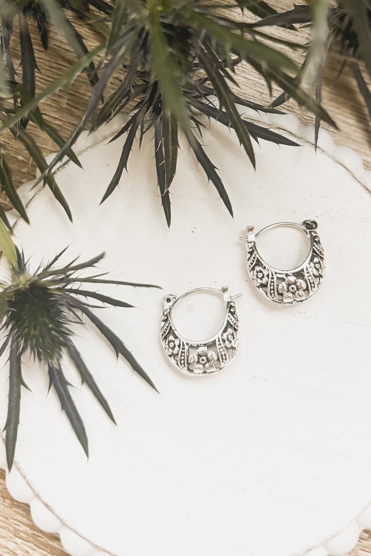 Beautiful Ornate Silver Earrings