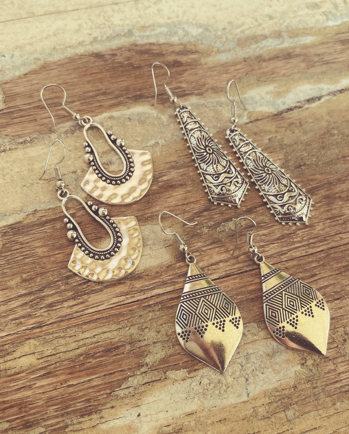 Beautiful Boho Silver Earring Set