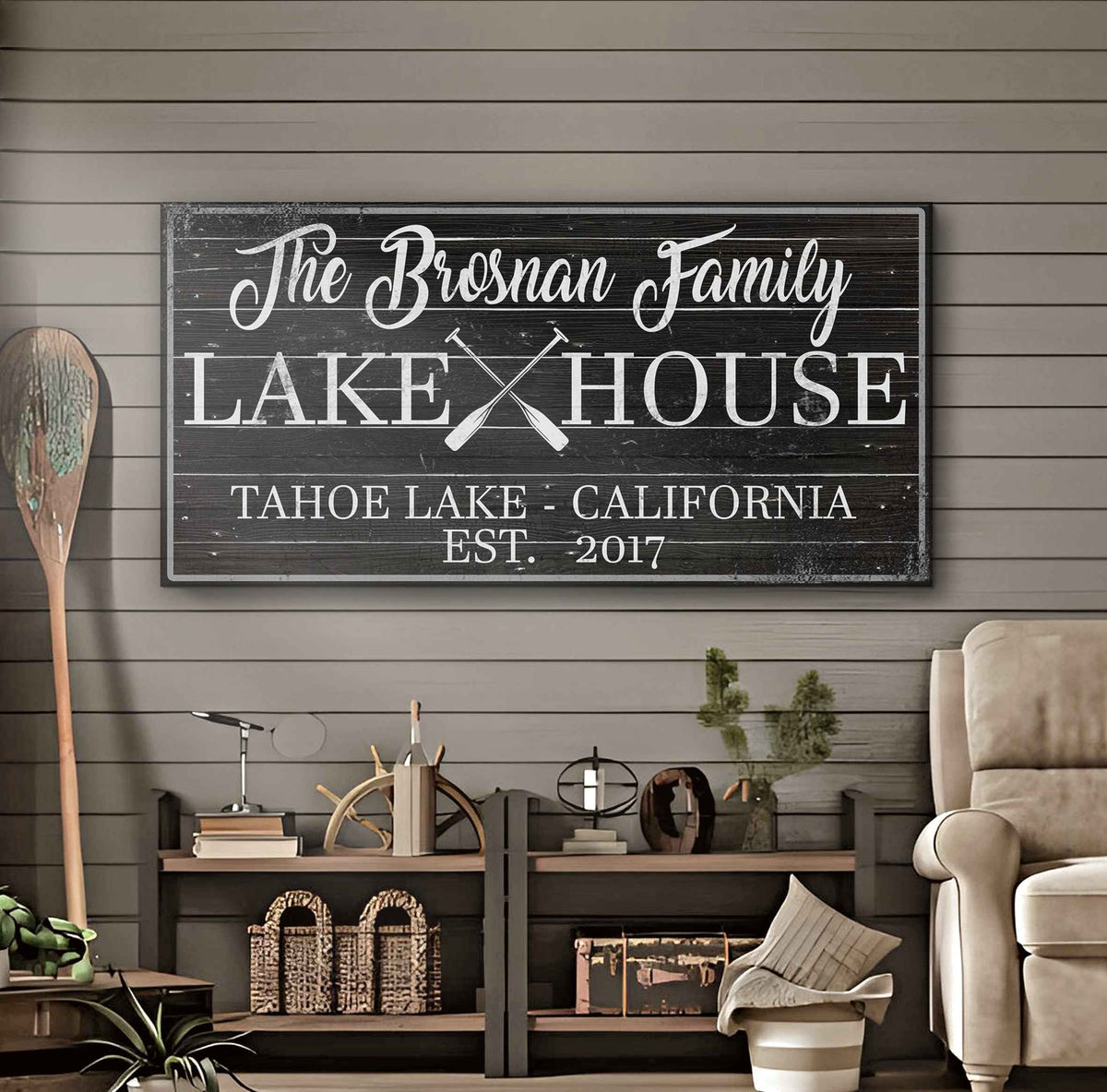 Family Lake House Paddle Sign II