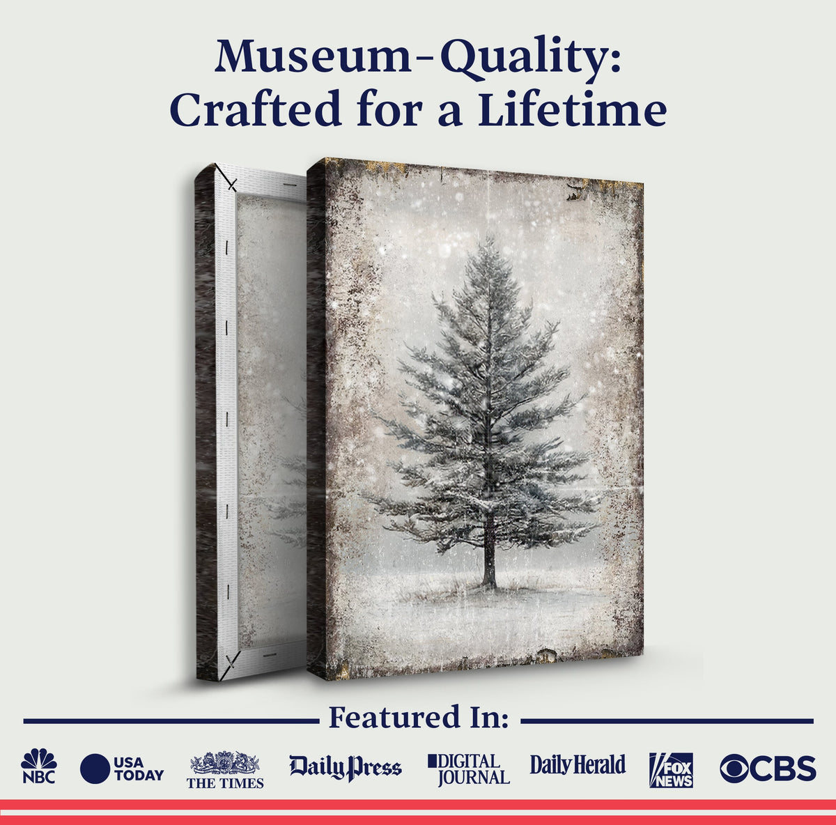 Vintage Christmas Tree Wall Art with Free Mystery Gift